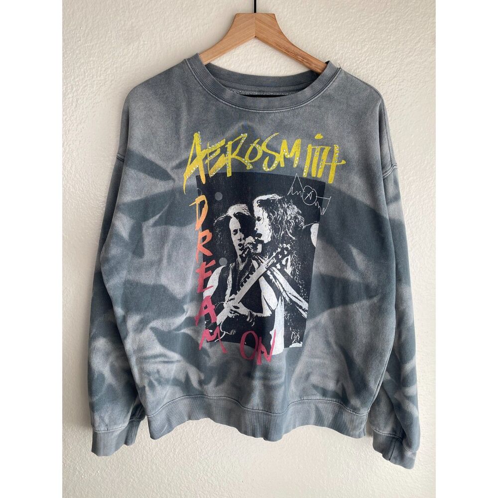 Aerosmith Dream On Tie Dye Rhinestone Sweatshirt Medium Goodie Two Sleeves